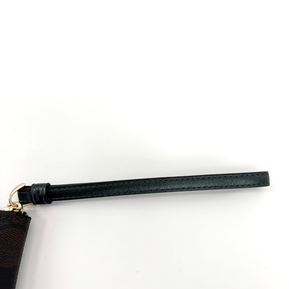 Coach Corner‎ Zip Wristlet Wallet Brown Metallic Ivy Green Canvas Leather - Picture 5 of 8